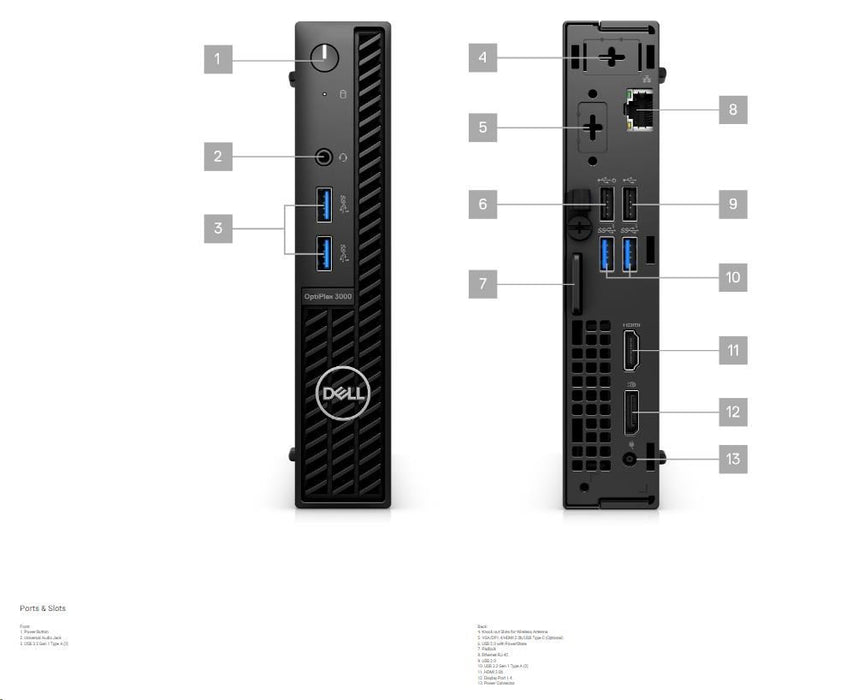 Dell Optiplex 3000 MFF i3, 8GB/256GB, Windows 11 - A | Záruka: 2 roky
